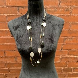 Limited Gold Black Mint Green and White Necklace